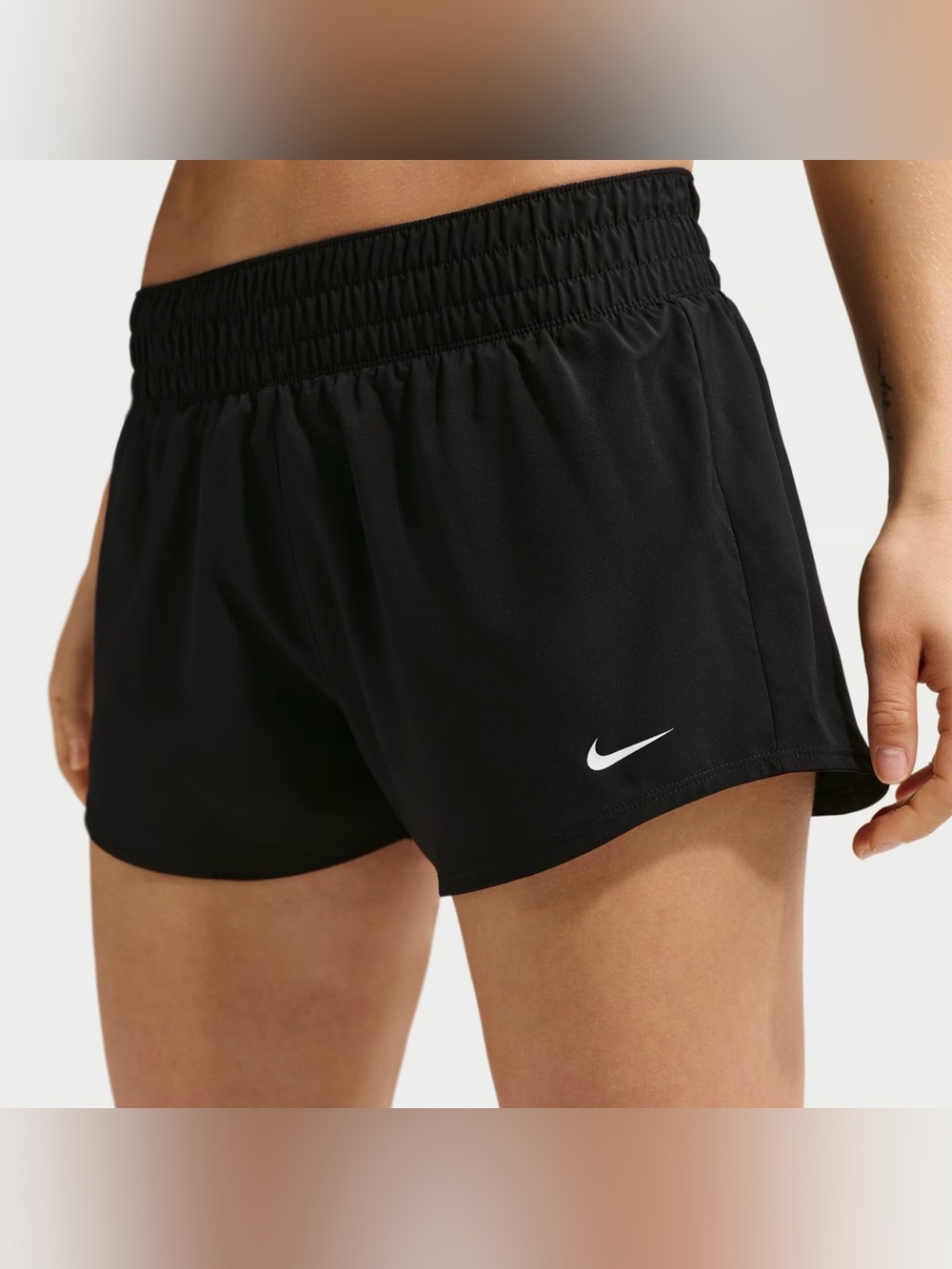 NWT - Nike Women's black One Dri-FIT Mid-Rise 3" Brief lined running short Sz. L